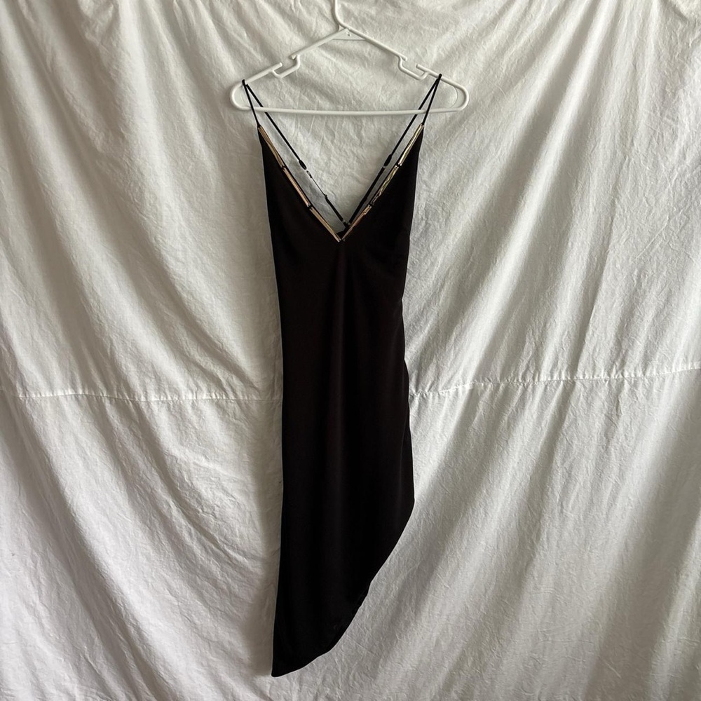 bebe Black Asymmetrical Dress